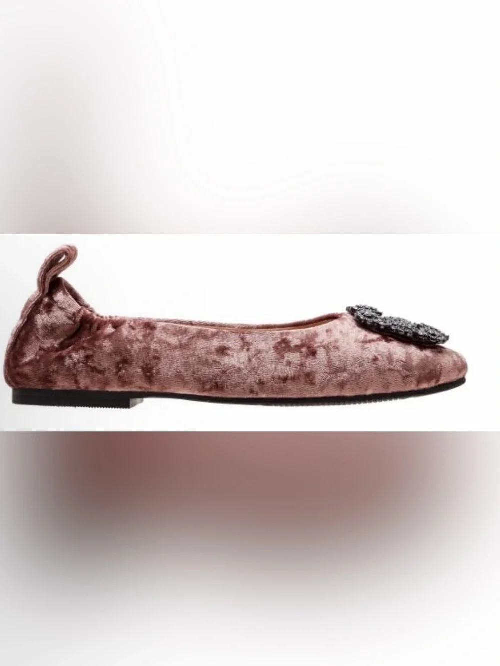 Linea Paolo Minax mulberry Velvet Embellished Ballet Flat - size 9.5